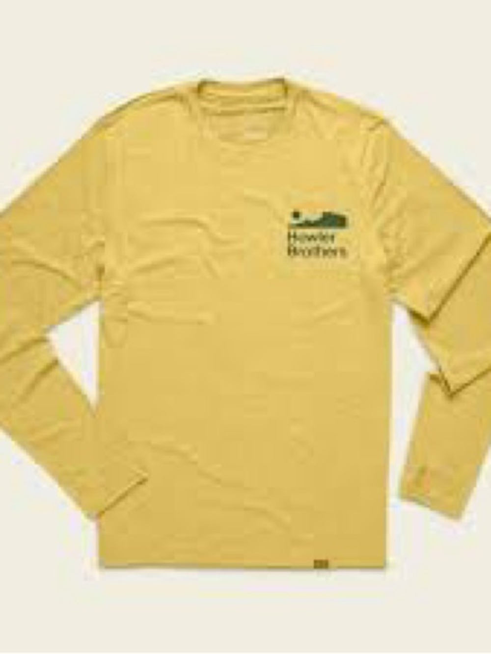 Howler Brothers Long-Sleeve Tee in Warm Yellow with Chest Logo